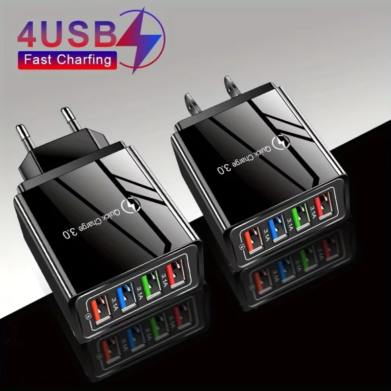 Multi Port 4 USB Quick Charge 3.0 for Phone Adapter - Image 2