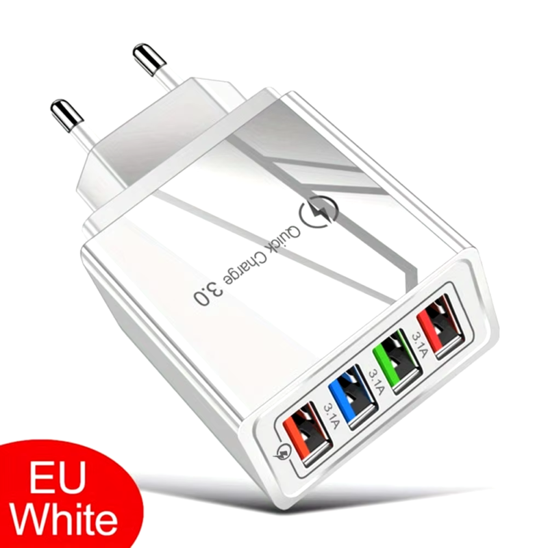 Multi Port 4 USB Quick Charge 3.0 for Phone Adapter